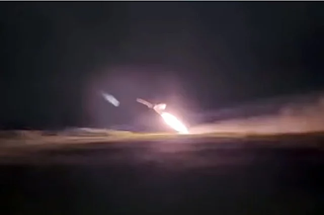 Запуск дронов-камикадзе «Герань-2».