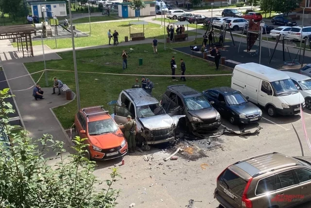 Взрыв автомобиля на севере Москвы