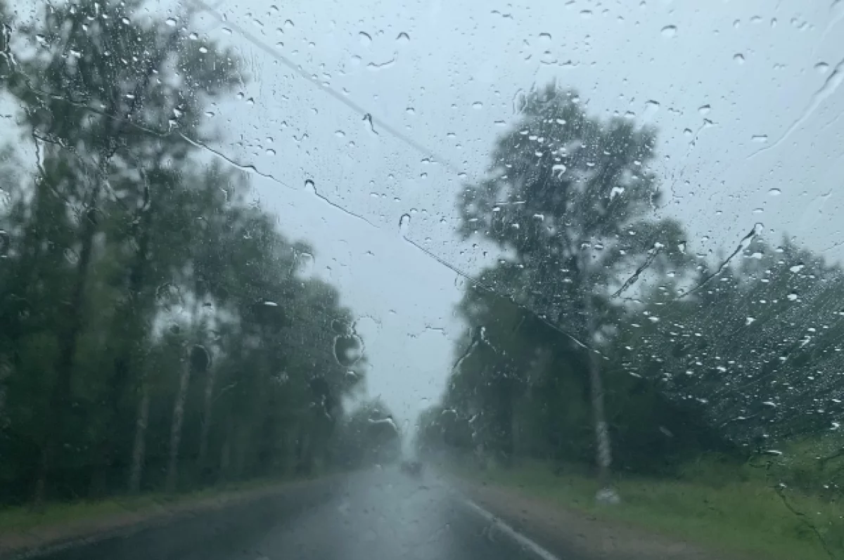 Сильный дождь с градом обрушился на Барнаул