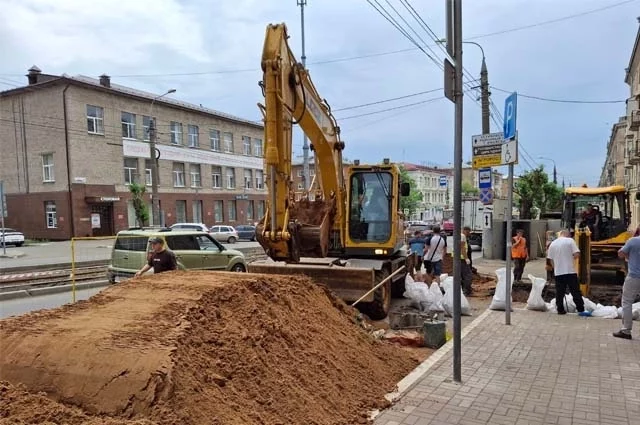 Тополя выполняли роль зелёного щита от выхлопных газов с дороги. 