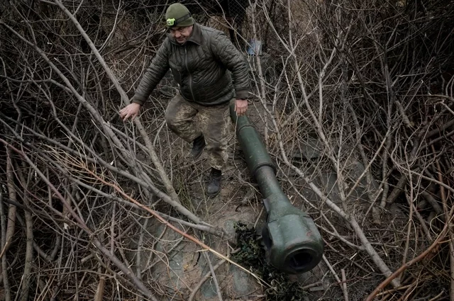 Боевик ВСУ на передовой.