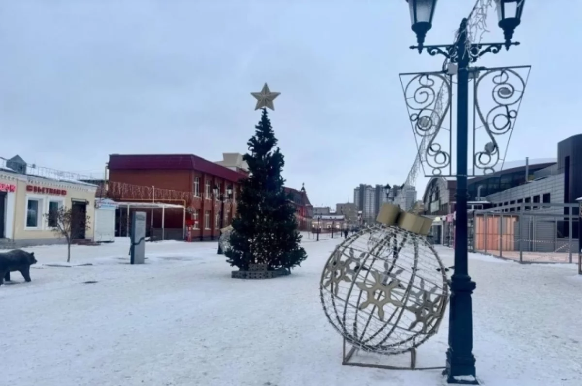 В Барнауле началось строительство новогоднего городка на Мало-Тобольской