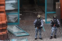 Место взрыва в жилом комплексе «Алые паруса».