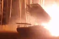 «Солнцепек» на боевой позиции во время ночной стрельбы.