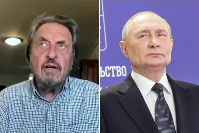 Бизнесмен Эррол Грэм Маск (отец Илона Маска), президент РФ Владимир Путин.