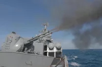 Ракетный крейсер «Москва» Черноморского флота. В данный момент Россия контролирует порядка 75 % территории Херсонской области. 