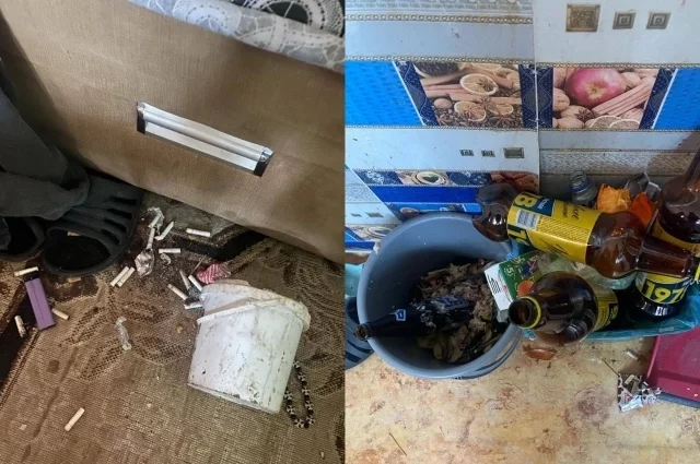 Кадры из дома, где жили дети.