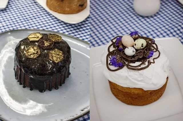 Шоколадный панеттоне и кулич на желтках.