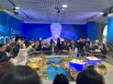 Среди стендов выставки – макет ночного Красноярска, по которому протекает, как живая, интерактивная река.
