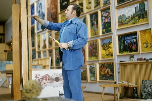 Художник Зураб Церетели в своей мастерской, 1976 год.