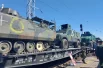 В составе поезда представлены четыре железнодорожные платформы, на которых размещены образцы трофейной техники, захваченной российскими войсками в ходе проведения СВО.
