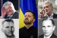 Петр Порошенко, Владимир Зеленский, Виктор Ющенко, Роман Шухевич, Степан Бандера.