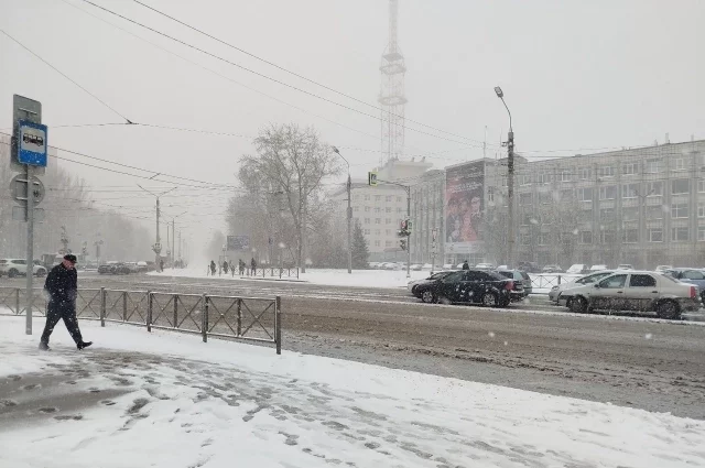 В конце апреля на Пермь обрушился снегопад