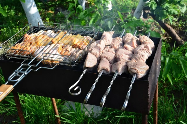 Что лучше взять с собой на природу, что удобнее для жарки мяса на углях?