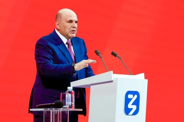 28 апреля 2025. Председатель правительства РФ Михаил Мишустин на федеральном просветительском марафоне «Знание.Первые» в Москве.