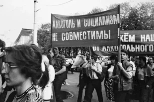 Во всех городах страны проходили антиалкогольные митинги.