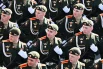 Парадный расчет Военного университета имени князя Александра Невского.