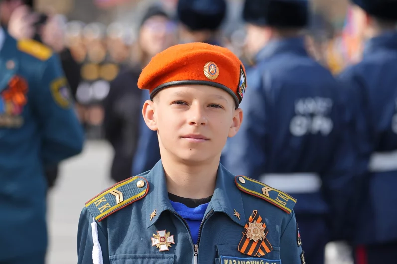 Юнармейцы тоже участвовали в Параде Победы. 