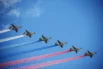 Штурмовики Су-25 на военном параде на Красной площади в Москве, посвященном 80-летию Победы в Великой Отечественной войне.