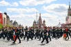 Военные музыканты на Красной площади в Москве на военном параде, посвященном 80-летию Победы в Великой Отечественной войне.