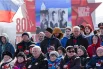 Митинг у мемориала Защитникам Советского Заполярья во время празднования 80-летия Победы в Великой Отечественной войне в Мурманске.