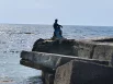 Только один бронзовый парень не уходит с пирса и смотрит на море.