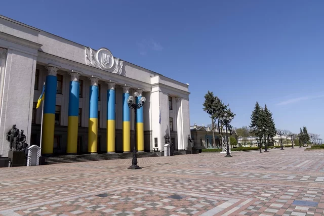Главное здание Украинского парламента, Верховная Рада Украины, в столице Украины Киеве. 