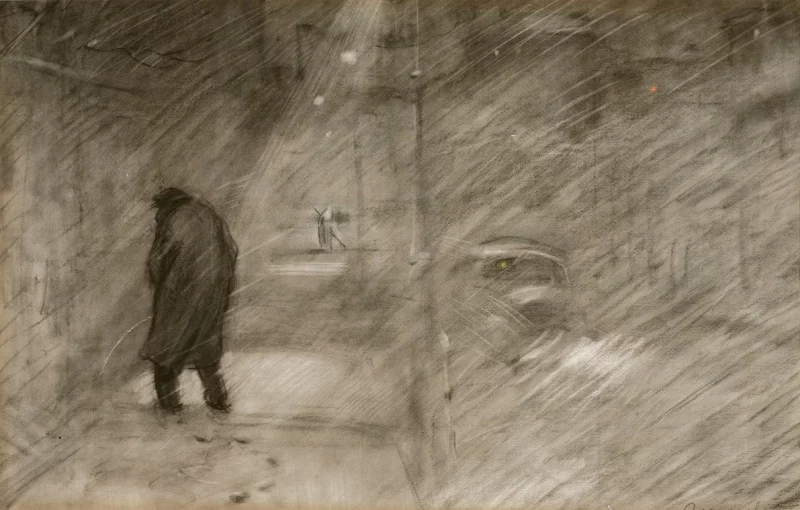 Художник Илья Глазунов. Картина «Метель на Петроградской» 1956 год.