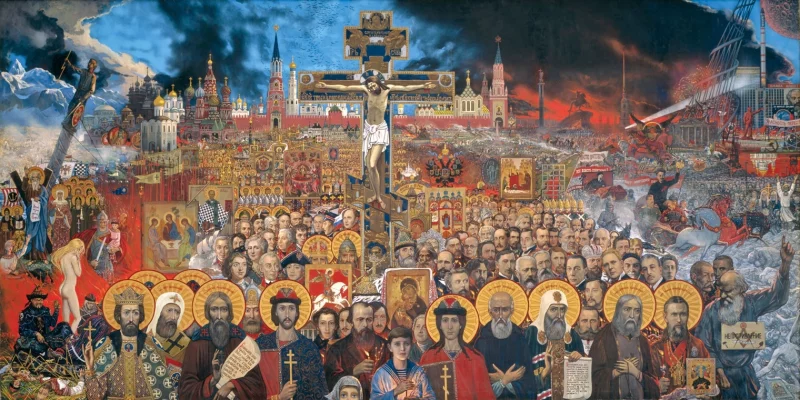 Художник Илья Глазунов. Картина «Вечная Россия» (ранее Сто веков) 1988 год.