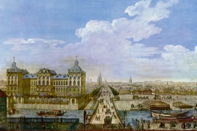 Аничков дворец, Вид Невского проспекта в сторону Адмиралтейства, 1753 год.
