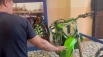 Рядом - мотоцикл, на котором Николай много раз становился победителем