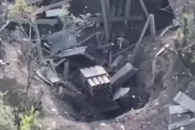 Уничтоженная украинская РСЗО RAK-SA-12.