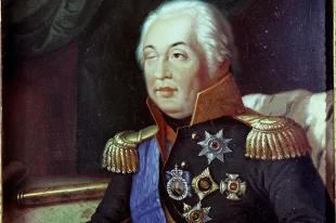 Репродукция портрета М.И. Кутузова (1745 - 1813) художника Михаила Ивановича Теребенева (1795 - 1866). Холст, масло. Из фондов Литературного музея.