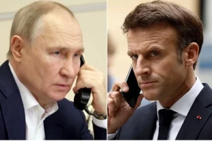 Владимир Путин, Эмануэль Макрон.