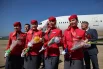 Торжественная церемония в честь прибытия первого прямого авиарейса из Москвы в Пхеньян.
