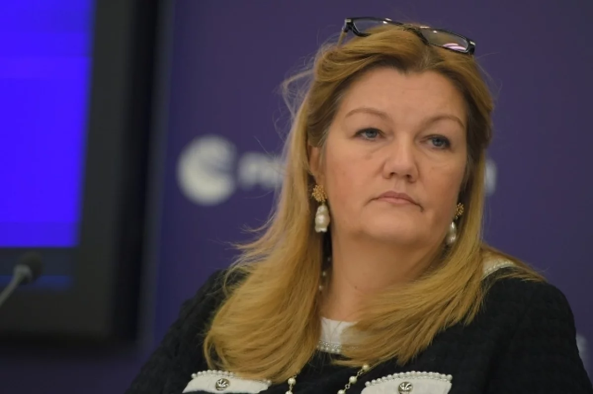 Уполномоченный по правам ребенка в городе Москве Ольга Ярославская во время пресс-конференци.