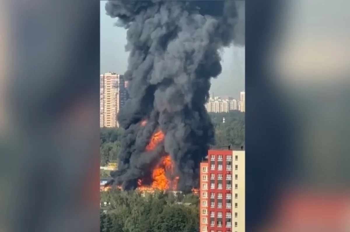 Пожар на складе в подмосковной Балашихе: новые кадры с места событий