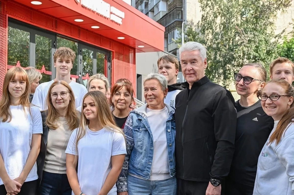 Сергей Собянин на открытии обновленного спортивного комплекса «Олимпия» в районе Новогиреево.