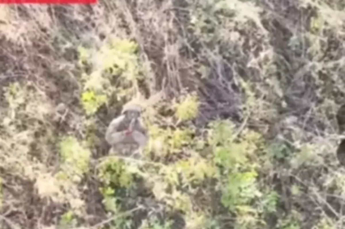 Боец ВСУ встал на колени перед российским дроном, обратился к военным и попал на видео