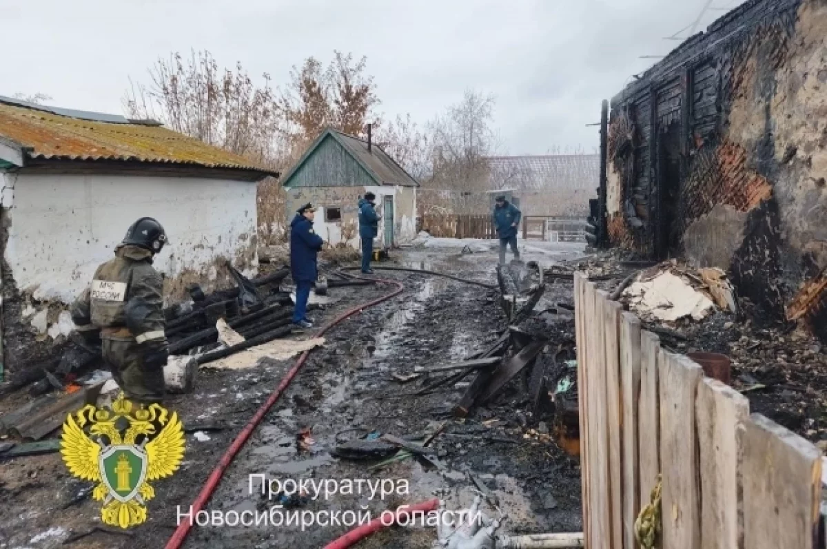 Прокуратура Новосибирской области ведет расследование пожара в селе Улыбино