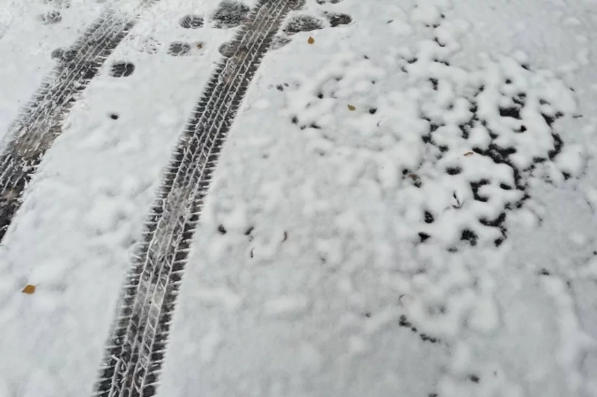 Водитель за рулем автомобиля в плохую погоду, Новосибирск