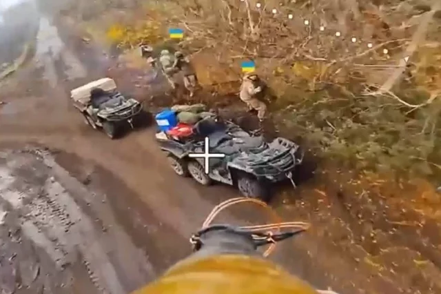 Бои за село Рыбное (вид с коптера). 