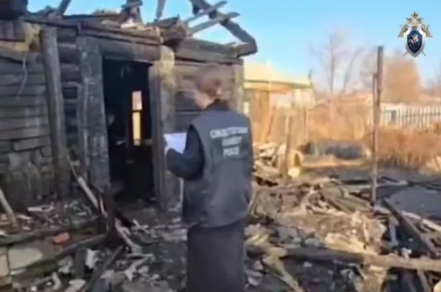 Деревянный дом полностью сгорел