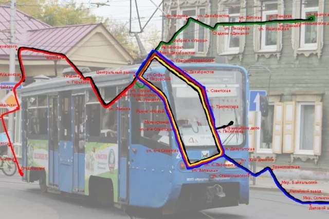 Если изменения примут, с карты города уйдут маршруты трамвая, отмеченные чёрным цветом.
