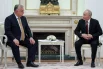 Президент РФ Владимир Путин и премьер-министр Венгрии Виктор Орбан во время российско-венгерских переговоров в Москве.
