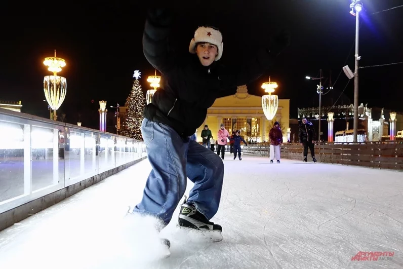 Шубки и шапки-ушанки — самый популярный среди посетителей образ для катания.