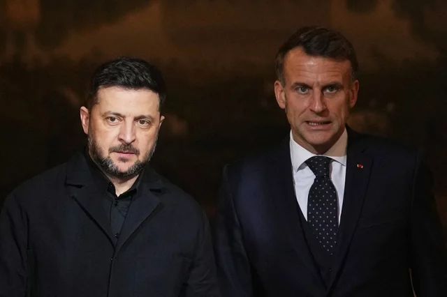 Владимир Зеленский и Эммануэль Макрон. 