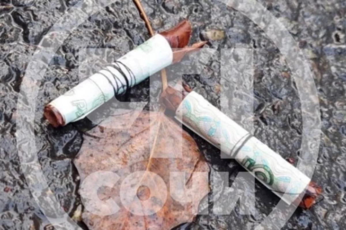 В Сочи обнаружили неизвестные предметы, обмотанные пятирублевыми курюрами