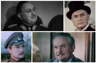 Николай Гриценко в фильмах «17 мгновений весны», 1973 г.,«Анна Каренина», 1967 г.,«Хождение по мукам», 1959 г., «Два капитана», 1976 г.