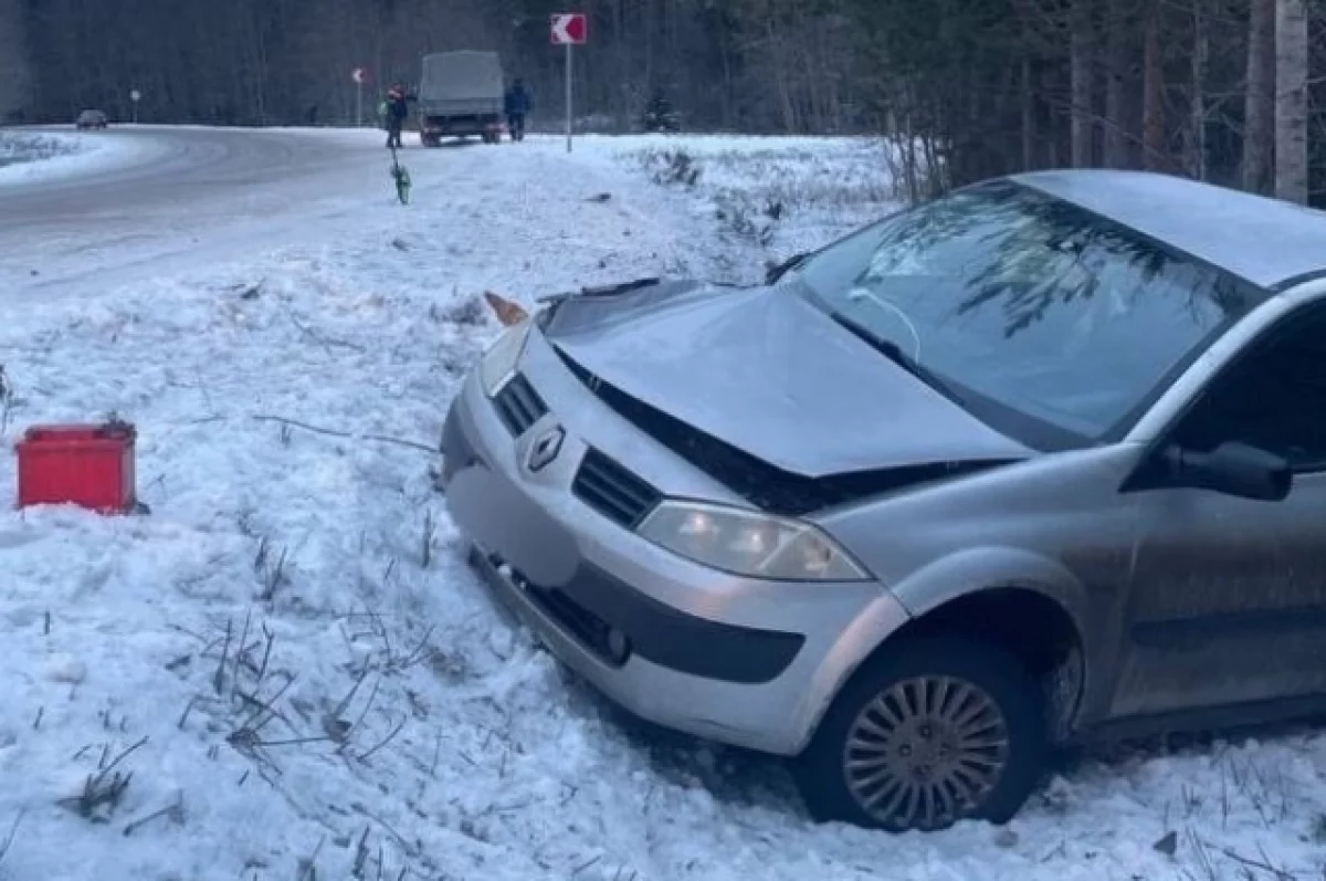 Водитель иномарки улетела в кювет в Медвежьегорском районе